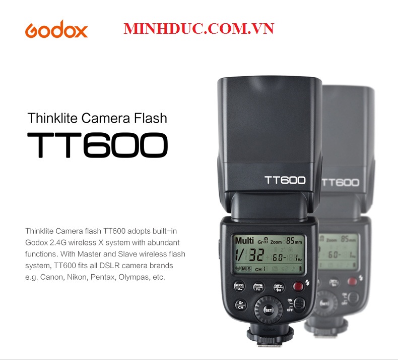 Godox TT600 Manual - GN60 - High speed sync for Canon Nikon Sony